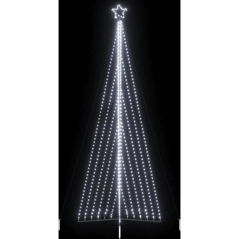 vidaXL LED-juletræ 476 cm, 789 LED'er, koldt hvidt lys