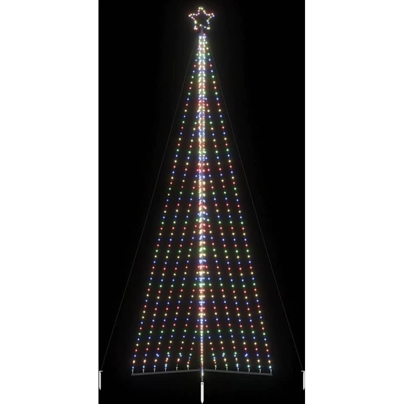 vidaXL LED-juletræ 476 cm, 789 LED'er, farverigt lys