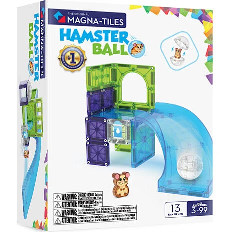 Manga-Tiles magnetisk byggesæt 13 dele – rutchebane med hamsterbold