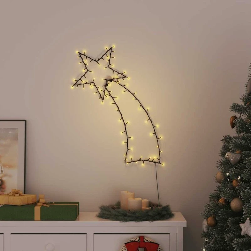vidaXL Julelys Stjerneskud 115 LED, Varm Hvid, 56 x 90 cm