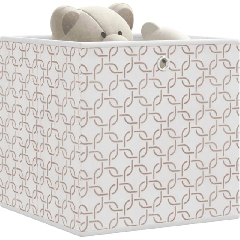 vidaXL 4 stk. foldbare opbevaringskasser 32x32x32 cm cremefarvet