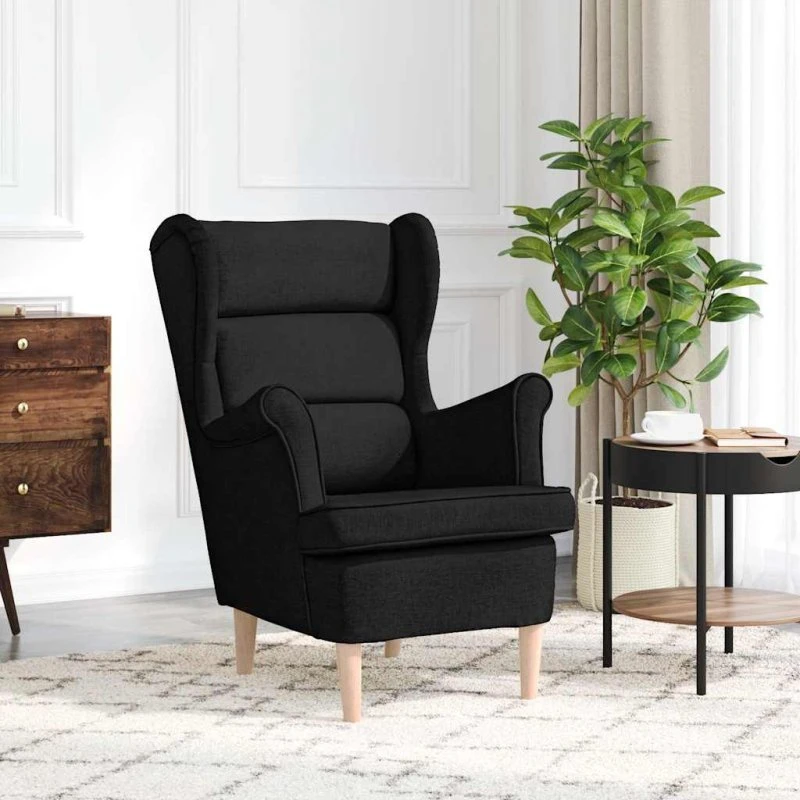 vidaXL Lænestol 74x84x100 cm Stof Sort