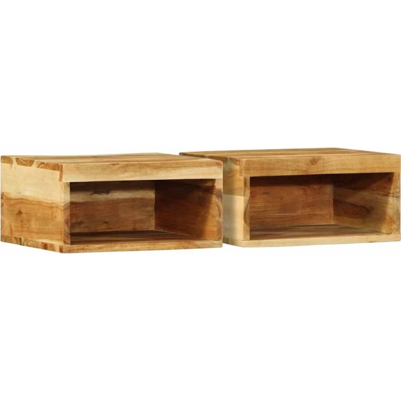vidaXL Væghængt Tv-Skab 2 stk. Massivt Akacietræ 40x30x19 cm