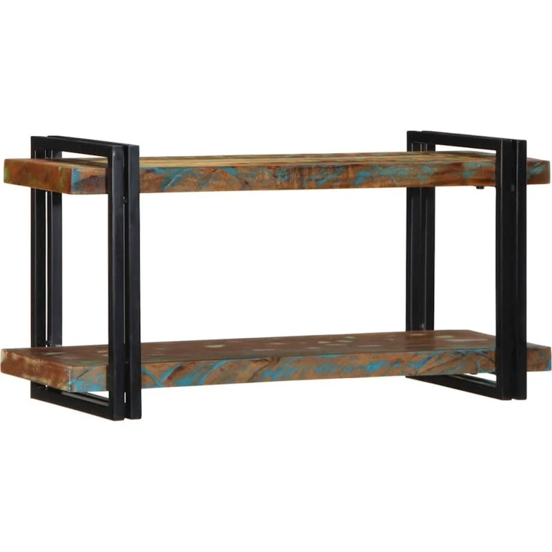 vidaXL Væghylde i massivt genbrugstræ – 90 x 33 x 45 cm