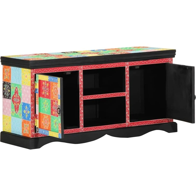 vidaXL TV-skab 100 x 35 x 50 cm i massivt mangotræ, flerfarvet