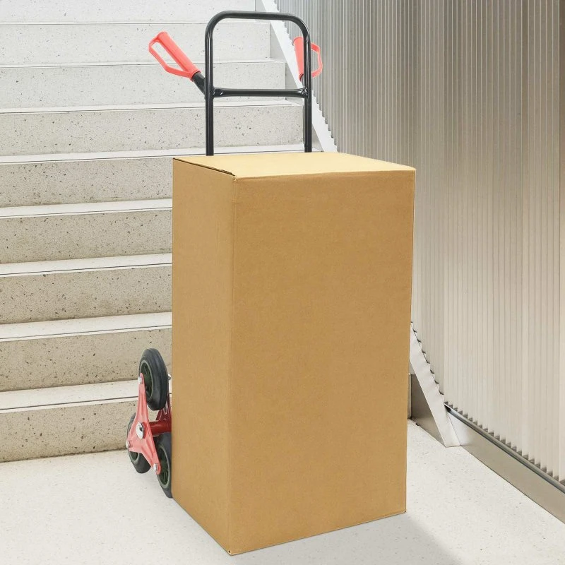vidaXL Håndvogn Sort/Rød 64,5 x 49,5 x 114 cm Stål