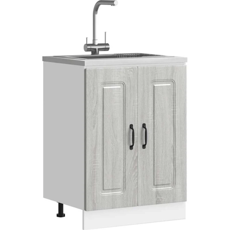 vidaXL Underskab Til Vask Kalmar 60x46x81,5 cm Grå Sonoma