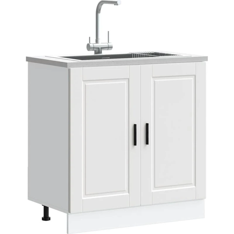 vidaXL Underskab Porto 80x46x81,5 cm hvid konstrueret træ