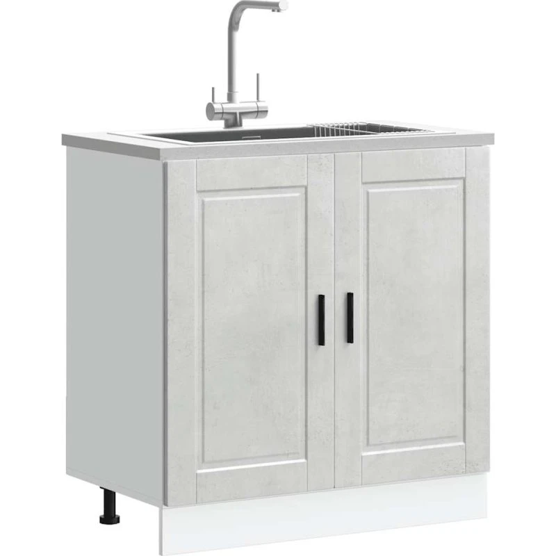 vidaXL Underskab Porto 80x46x81,5 cm Konstrueret Træ Beton Grå