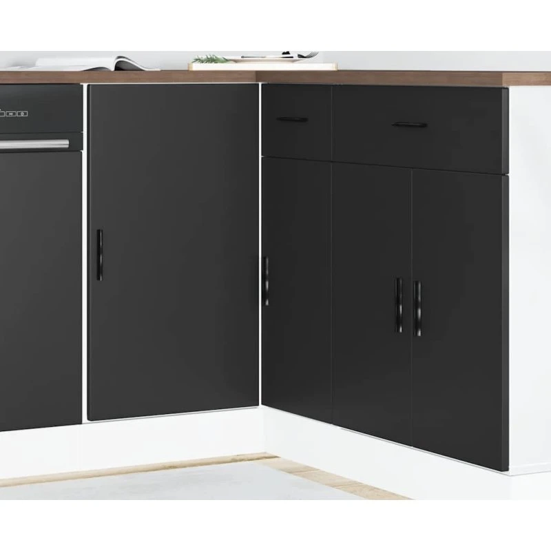 vidaXL Underskab Lyon, Sort Konstrueret Træ