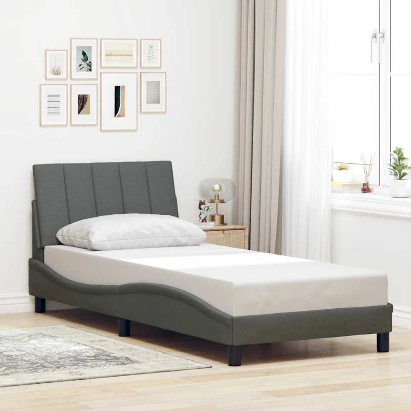 vidaXL Hanko Sengeramme Mørkegrå 90x200 cm Stof