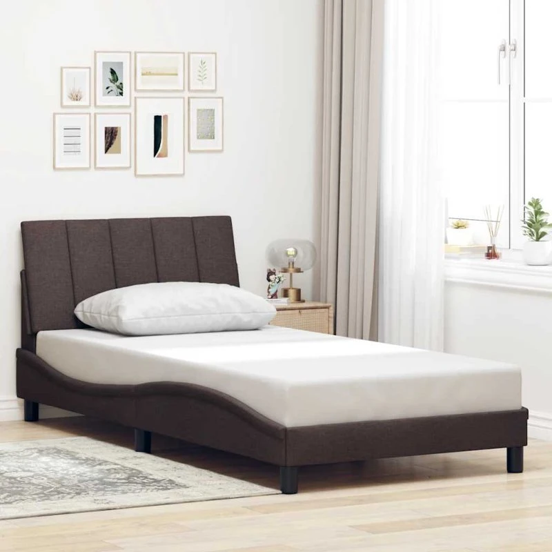 vidaXL Hanko Sengeramme Mørkebrun 100x200 cm Stof