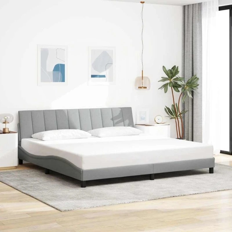 vidaXL Hanko 200x200 cm sengeramme lysegrå