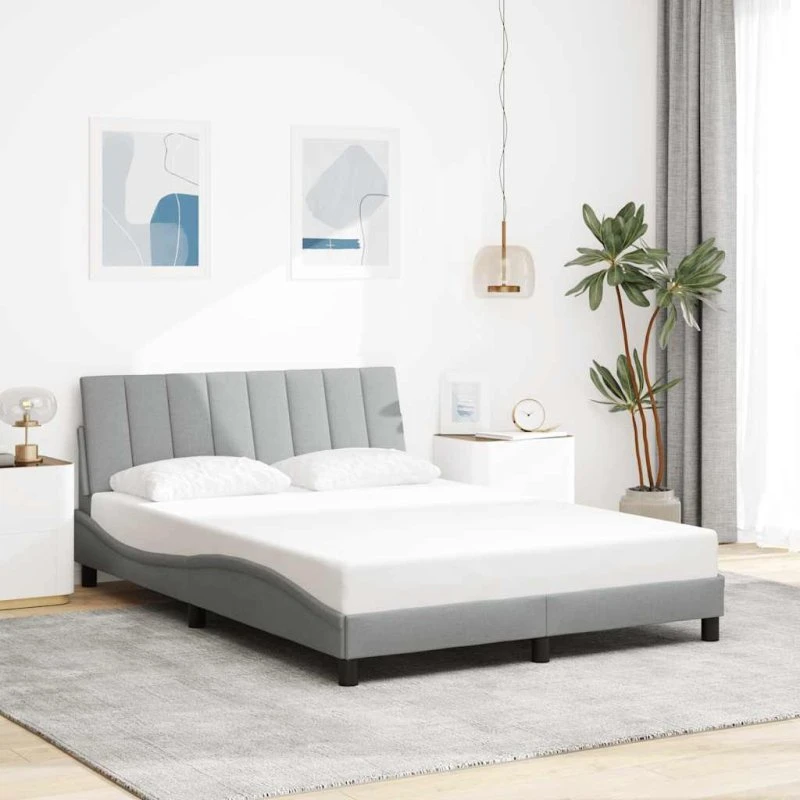 vidaXL Hanko Sengeramme 120x200 cm Lysegrå Stof