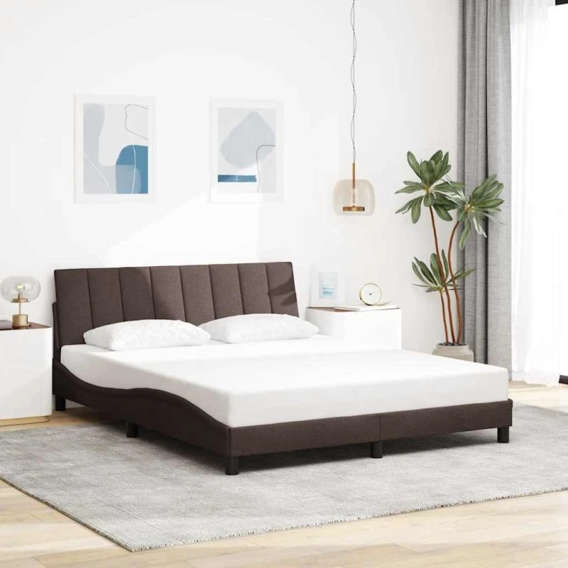 vidaXL Hanko Sengeramme 160x200 cm Mørkebrun