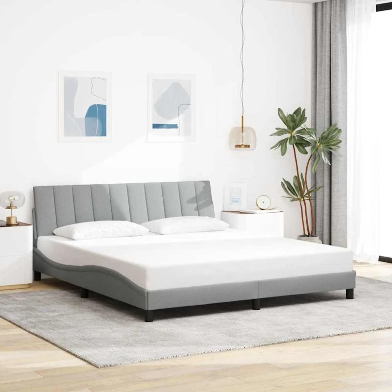 vidaXL Hanko 180x200 cm sengeramme lysegrå stof