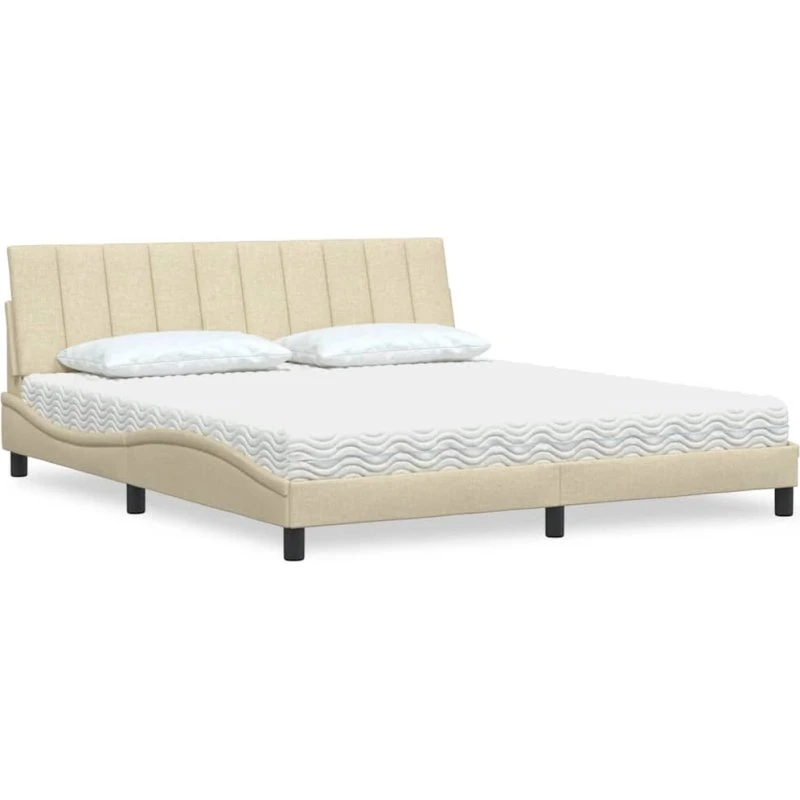 vidaXL Hanko Seng med Madras 180x200 cm Cremefarvet