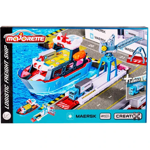 MAJORETTE Maersk fragtskib med kran og MAN lastbil