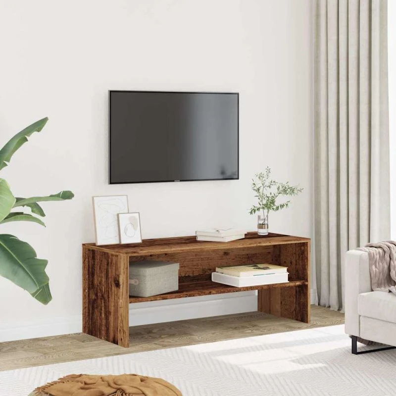 vidaXL tv-bord 100x40x40 cm konstrueret træ antikt træ