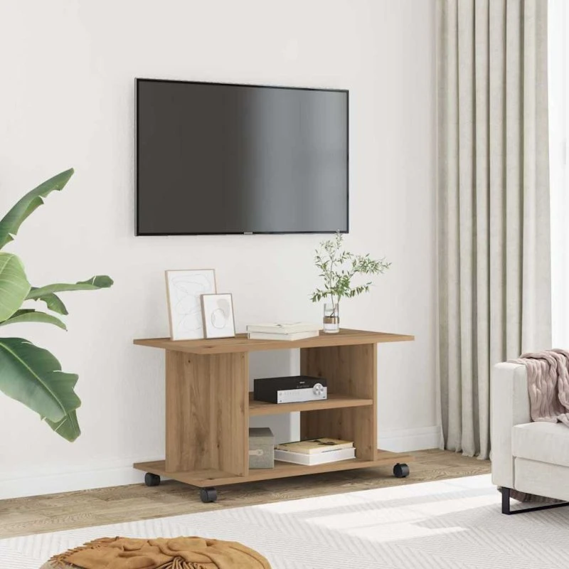 vidaXL Tv-skab med hjul 80x40x45 cm konstrueret træ