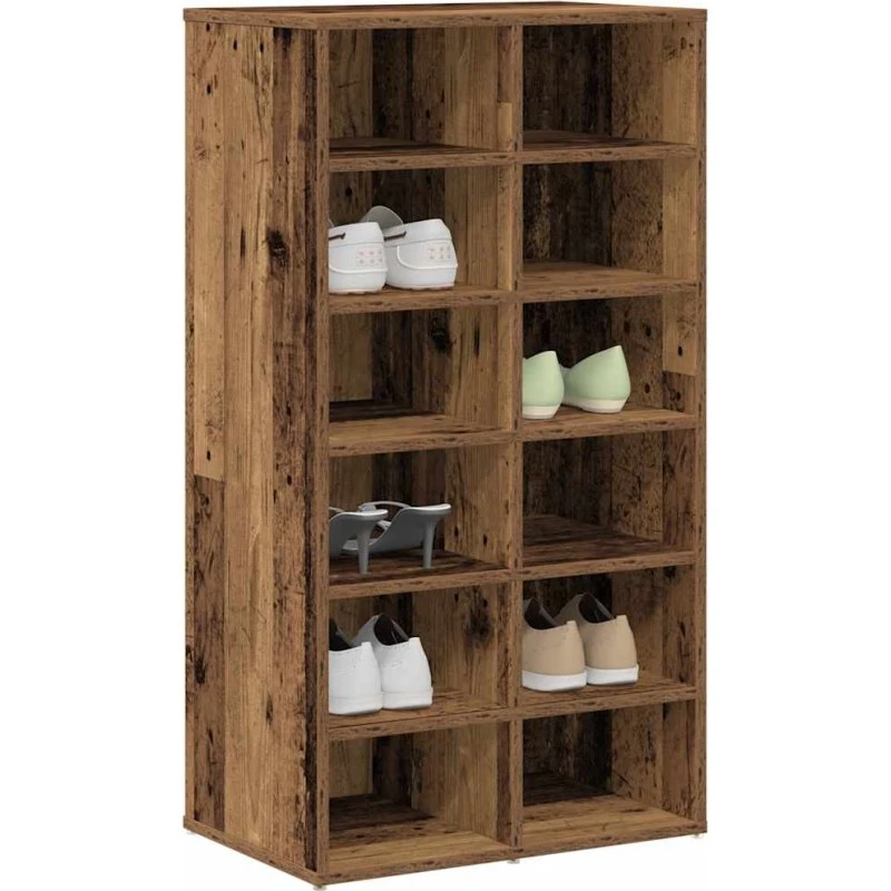 vidaXL Skoreol 54x34x100,5 cm Konstrueret Træ Gammelt Træ