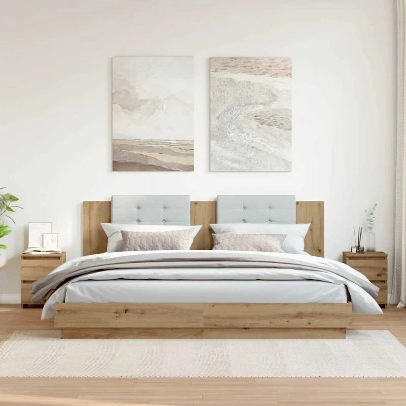 vidaXL Sengeborde 2 stk. 30x30x40 cm konstrueret træ