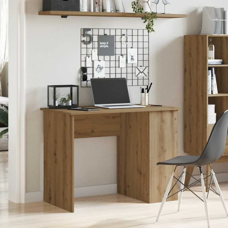 vidaXL Skrivebord 100x55x75 cm Konstrueret Træ Hvid Højglans