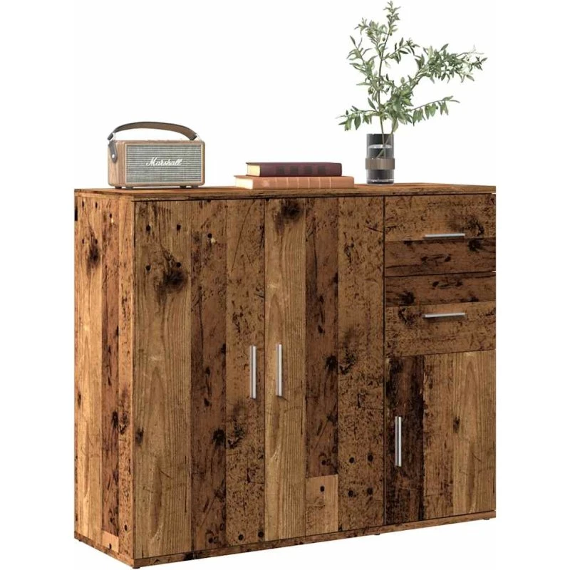 vidaXL Skænk 91x29,5x75 cm Konstrueret Træ Antikt Trælook