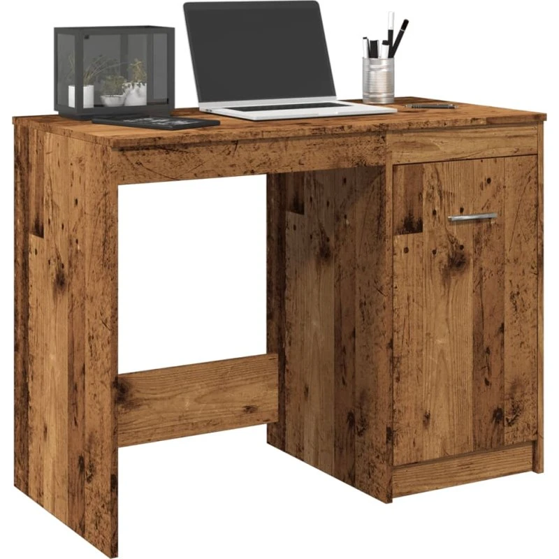 vidaXL Skrivebord 100x50x76 cm Konstrueret Træ Antikt Trælook
