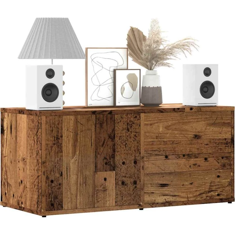 vidaXL tv-bord 80x34x35,5 cm konstrueret træ antikt trælook