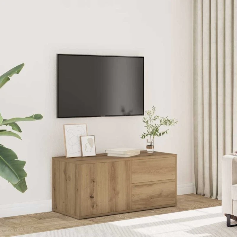 vidaXL tv-bord 80x34x35,5 cm hvid konstrueret træ