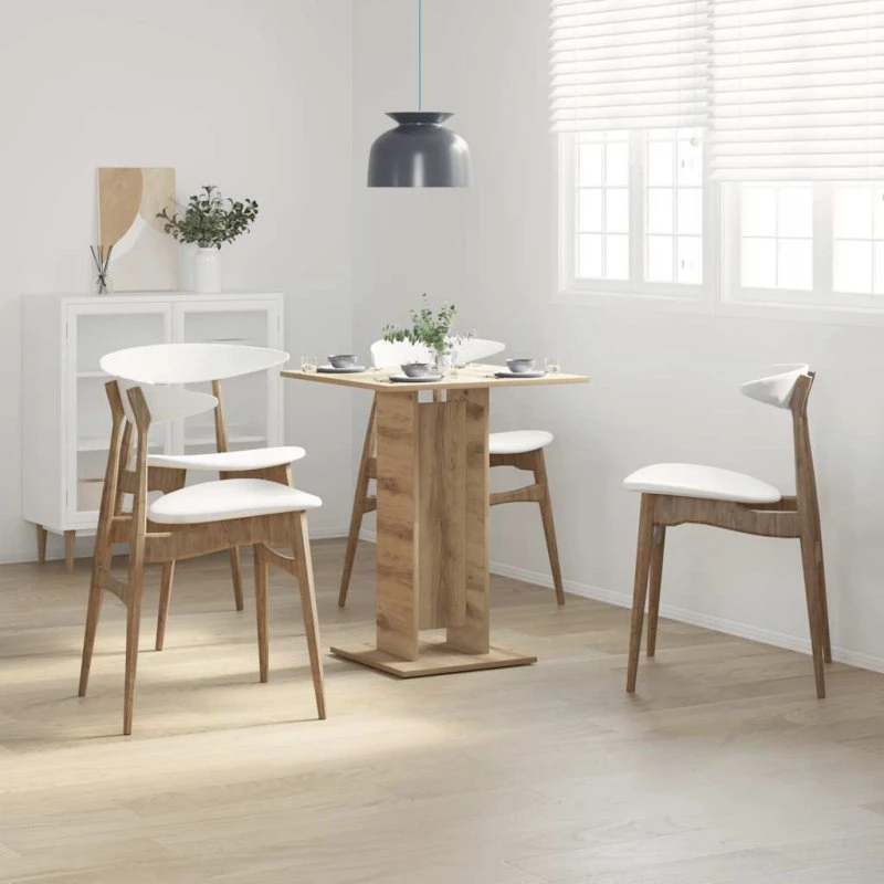 vidaXL Bistrobord 60x60x75 cm hvid konstrueret træ