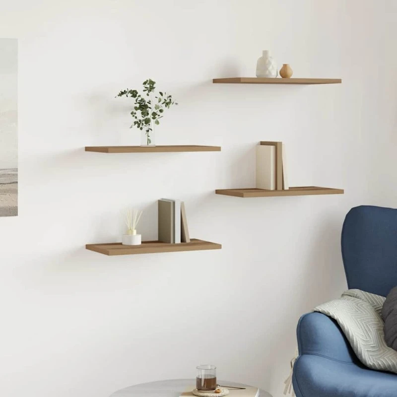 vidaXL Væghylder 4 stk. 40x20x1,5 cm Konstrueret Træ Kunsteg