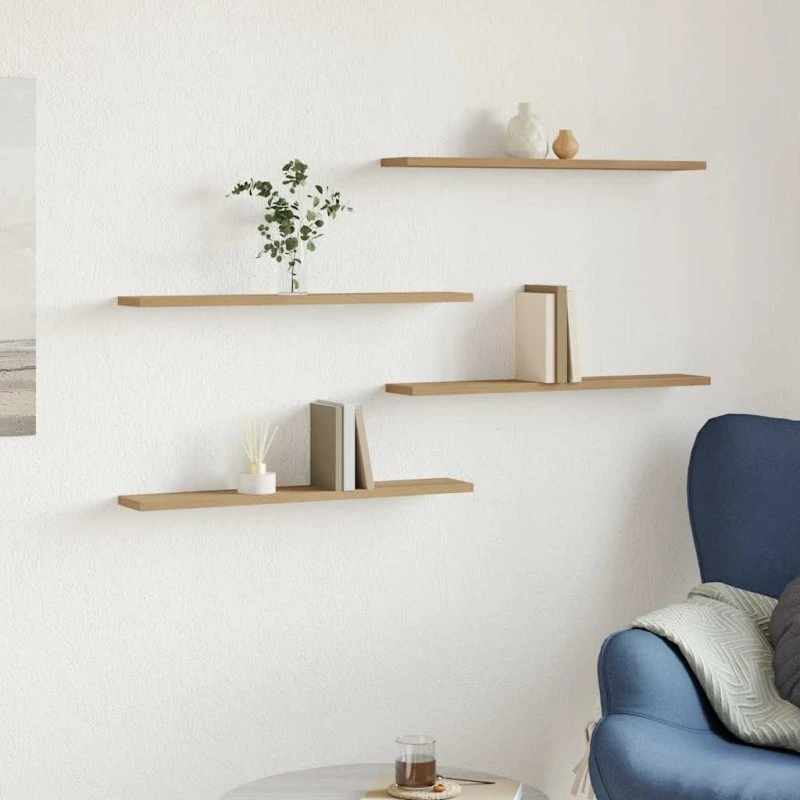 vidaXL Væghylder 4 stk. 60x20x1,5 cm Konstrueret Træ Kunsteg