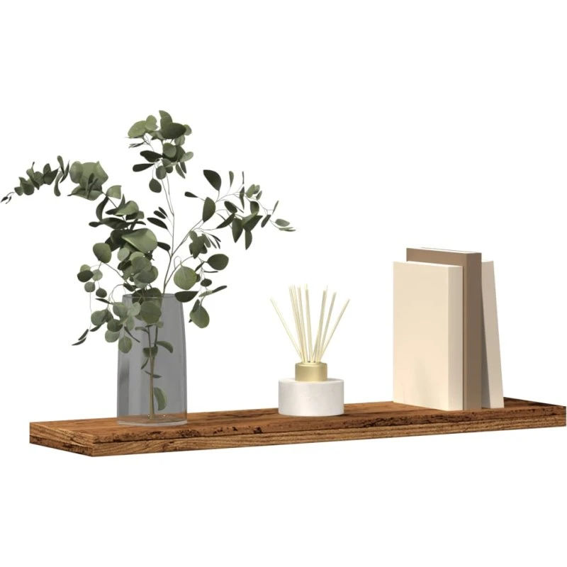 vidaXL Væghylder 4 stk. 40x20x1,5 cm Konstrueret Træ Antikt Trælook