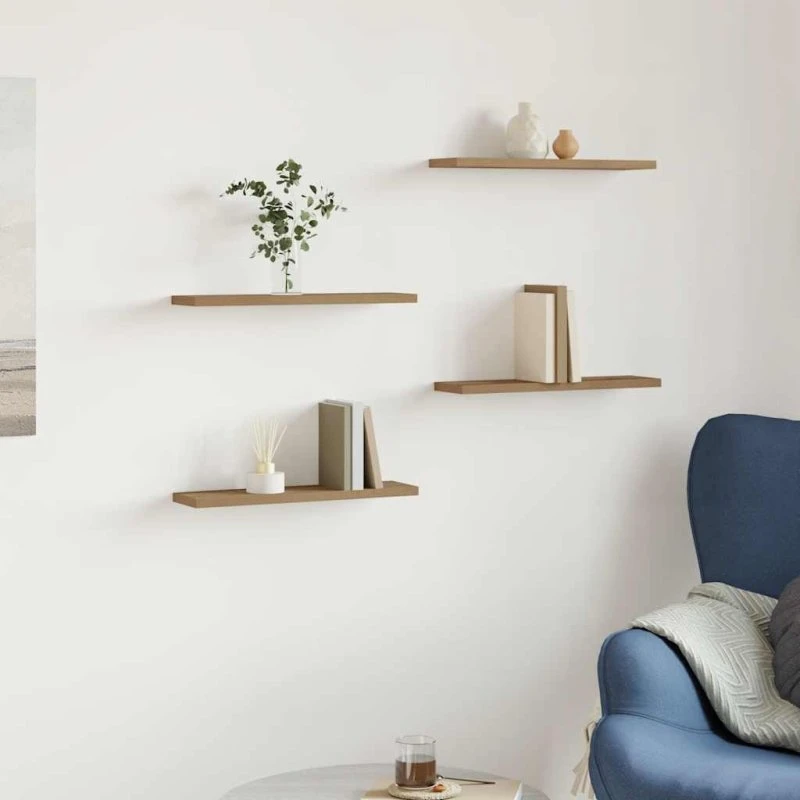 vidaXL Væghylder 4 stk. 40x10x1,5 cm Konstrueret Træ Kunsteg