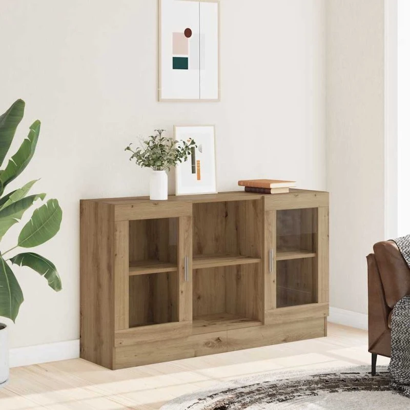 vidaXL Skænk 120x30,5x70 cm Konstrueret Træ Kunsteg Hvid