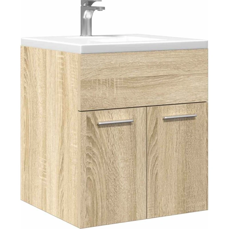 vidaXL Underskab til Badeværelse 41x38,5x46 cm Konstrueret Træ, Sonoma-eg