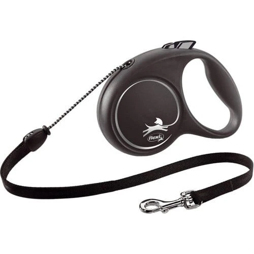 Flexi New Classic bånd rulleline 5 m, sort