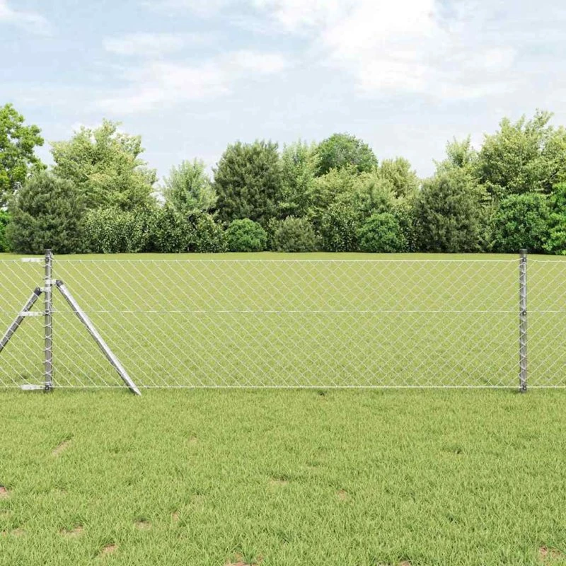 vidaXL Hegnspæl Sølv 10 x 0,8 m (40 x 40 mm net) Stål