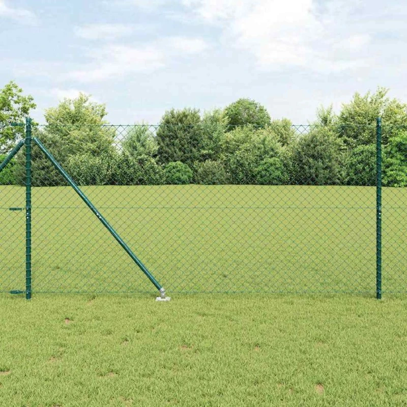 vidaXL Hegnspæl Grøn 10 x 1,2 m (40 x 40 mm net) Stål og PVC
