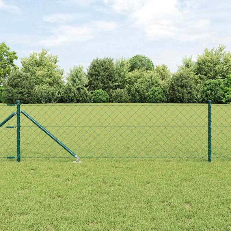 vidaXL Hegnspæl Grøn 10 x 0,6 m (60 x 60 mm maske) Stål og PVC