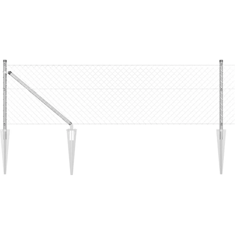 vidaXL Hegnspæl Sølv 10 x 0,8 m (40 x 40 mm net) Stål