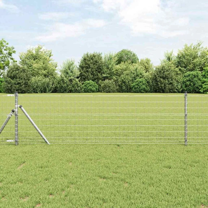vidaXL Hegn med stolper Sølv 0,6 x 10 m Stål og PVC