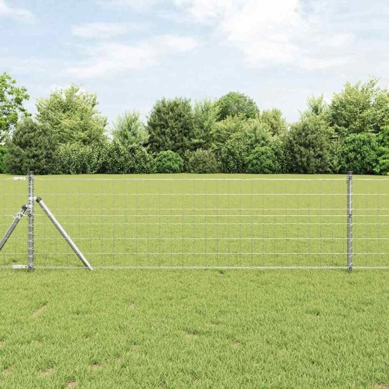vidaXL Hegn med stolper Sølv 0,6 x 10 m Stål og PVC