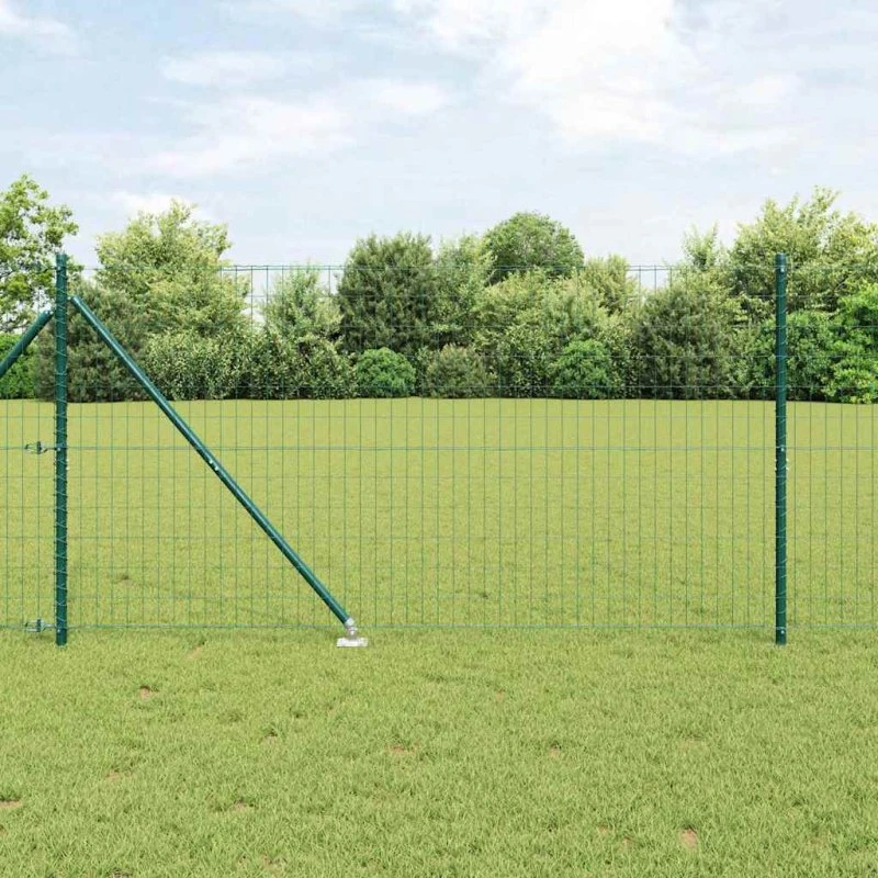 vidaXL Hegn med stolper Grøn 1,2 x 10 m Stål og PVC