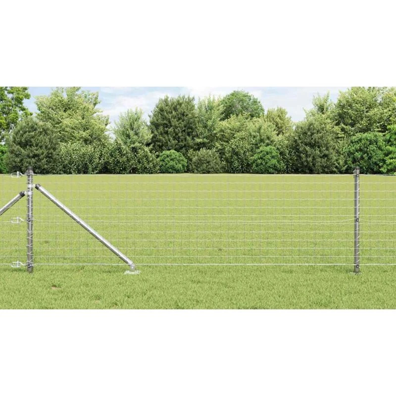 vidaXL Hegn med Stolper Sølv 0,6 x 10 m Stål