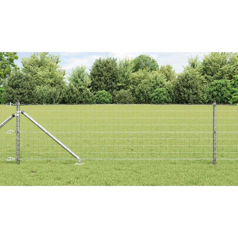 vidaXL Hegn med stolper Sølv 0,6 x 10 m Stål