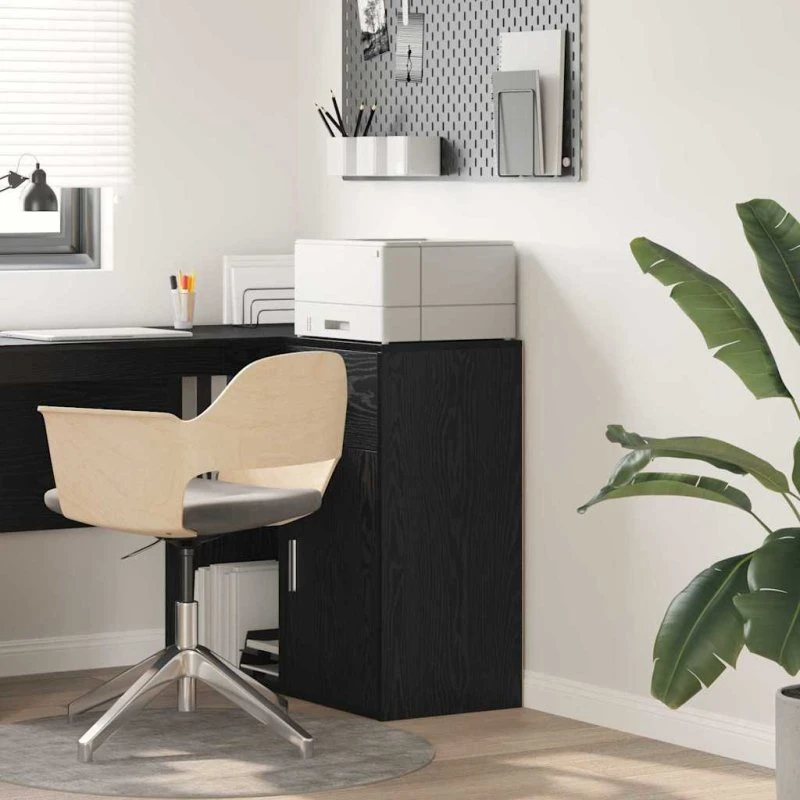 vidaXL Sideboard med skuffe, Sort, 38 x 34 x 75 cm