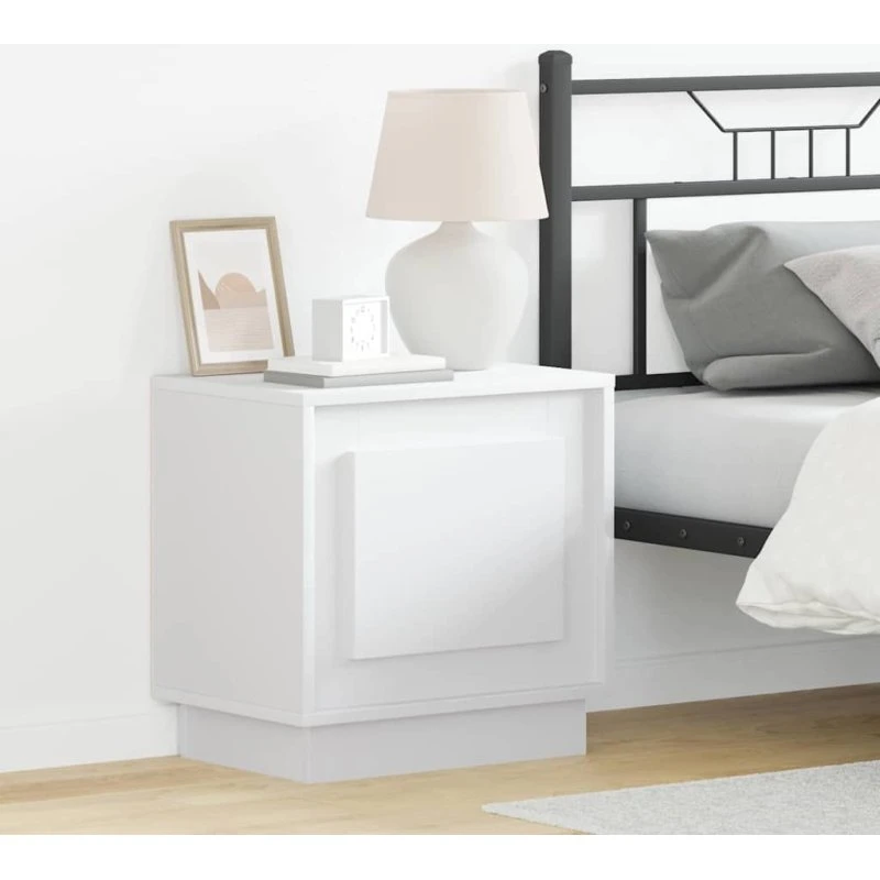 vidaXL Natskab 2 stk Hvid 44 x 34,5 x 45 cm Konstrueret træ